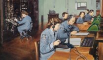 Painting of a CH (Chain Home) Receiver Room by Norman Edward Hoad