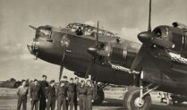 Jewish RAF Personnel in front of a Lancaster Bomber