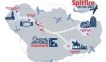 Map of 2022 Midlands Spitfire tour