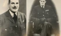 Black and white photos of Sergeant Thomas Gray and Flying Officer Donald Garland