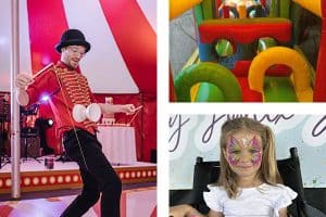 Collage of entertainment for kids at the barnet food festival