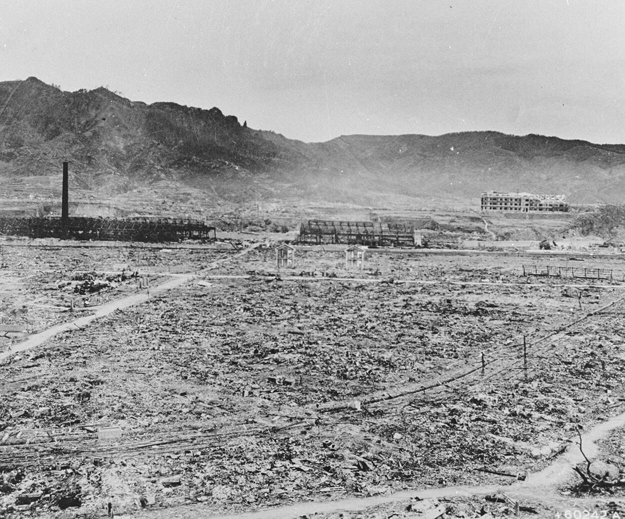 Impact of the Raid At Nagasaki ( Courtesy of the National Archives Records Administration 342-fh-3aa )