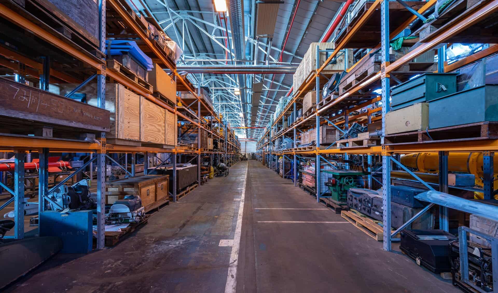 Image of Stafford store, with lots of shelves, boxes and objects on show