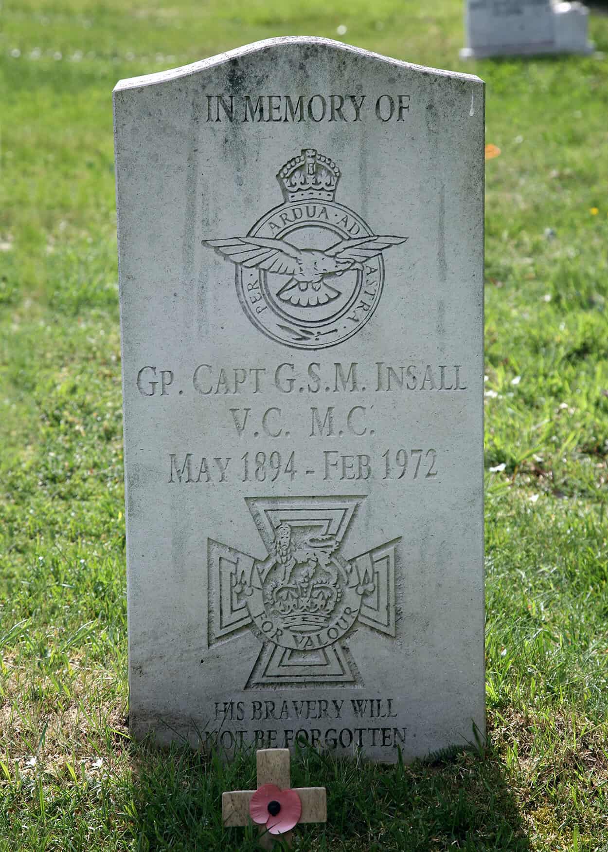 Memorial to Group Captain Insall VC MC (© The War Graves Photographic Project)