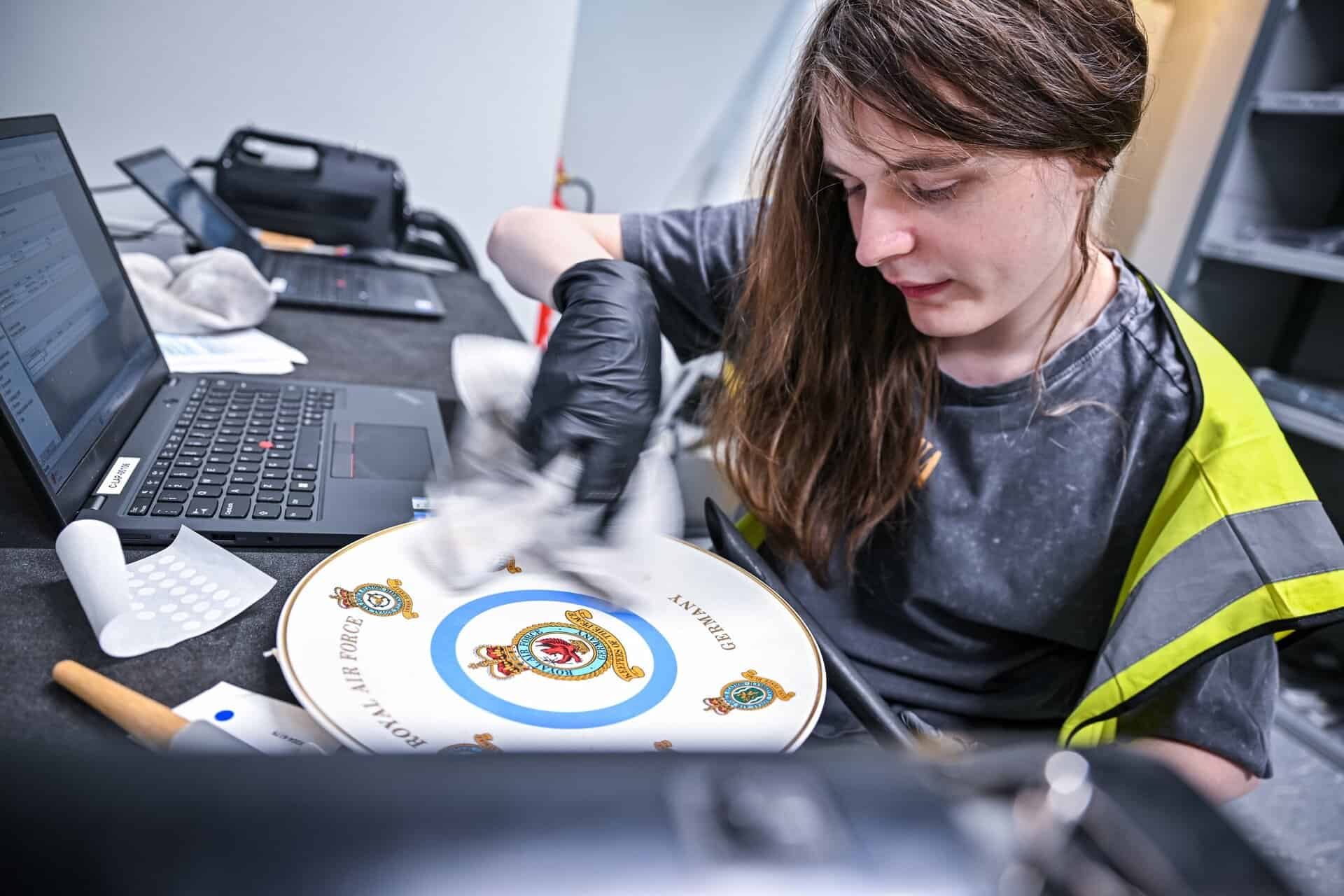 Another artefact being carefully cleaned by one of our volunteers