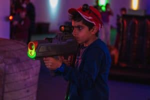 Boy with laser gun