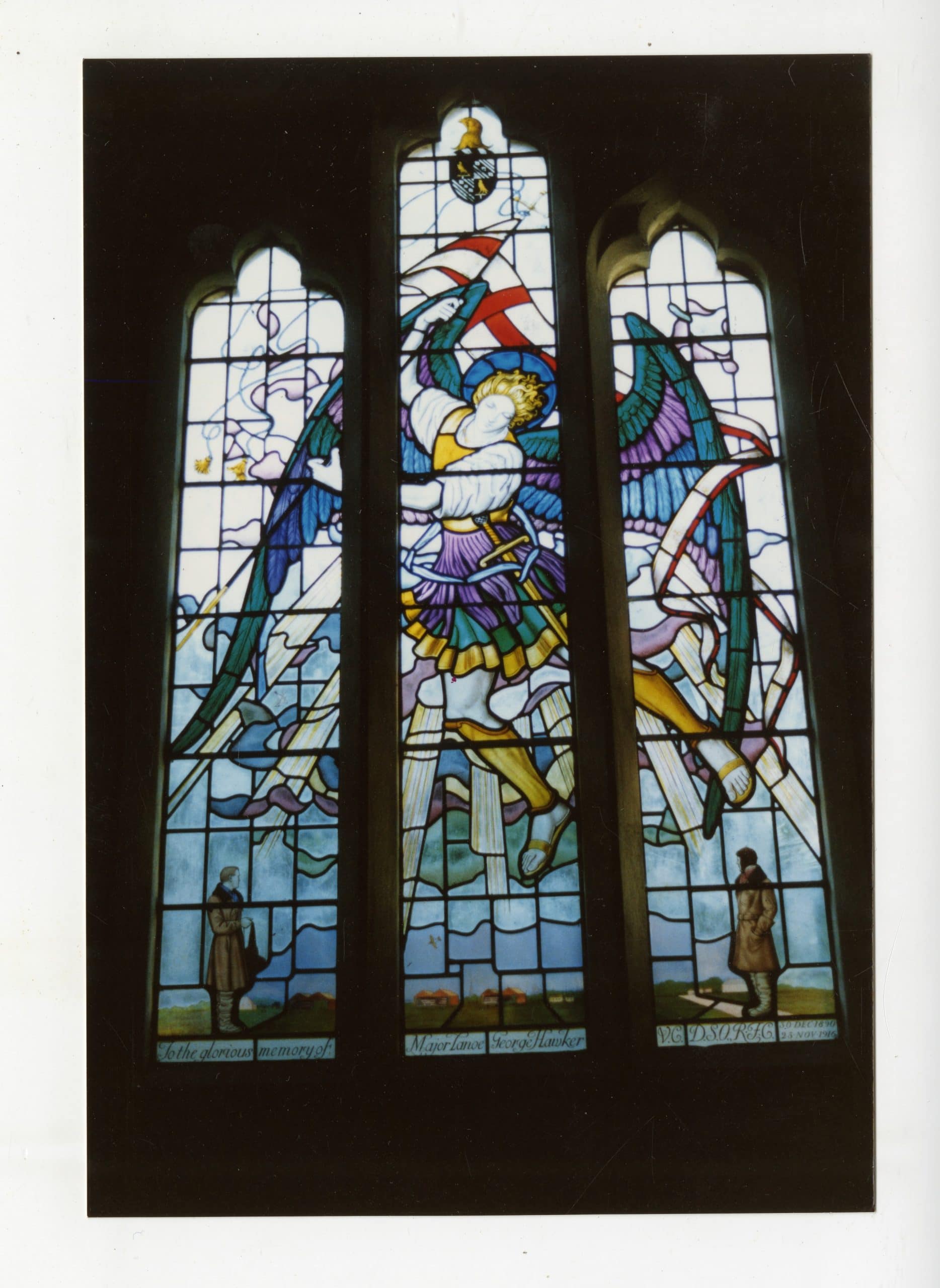 Memorial stained glass window, St Nicholas' Church, Longparish, Hampshire, birthpace of Major Lanoe Hawker VC DSO (©RAF Museum AC1998-31-11)