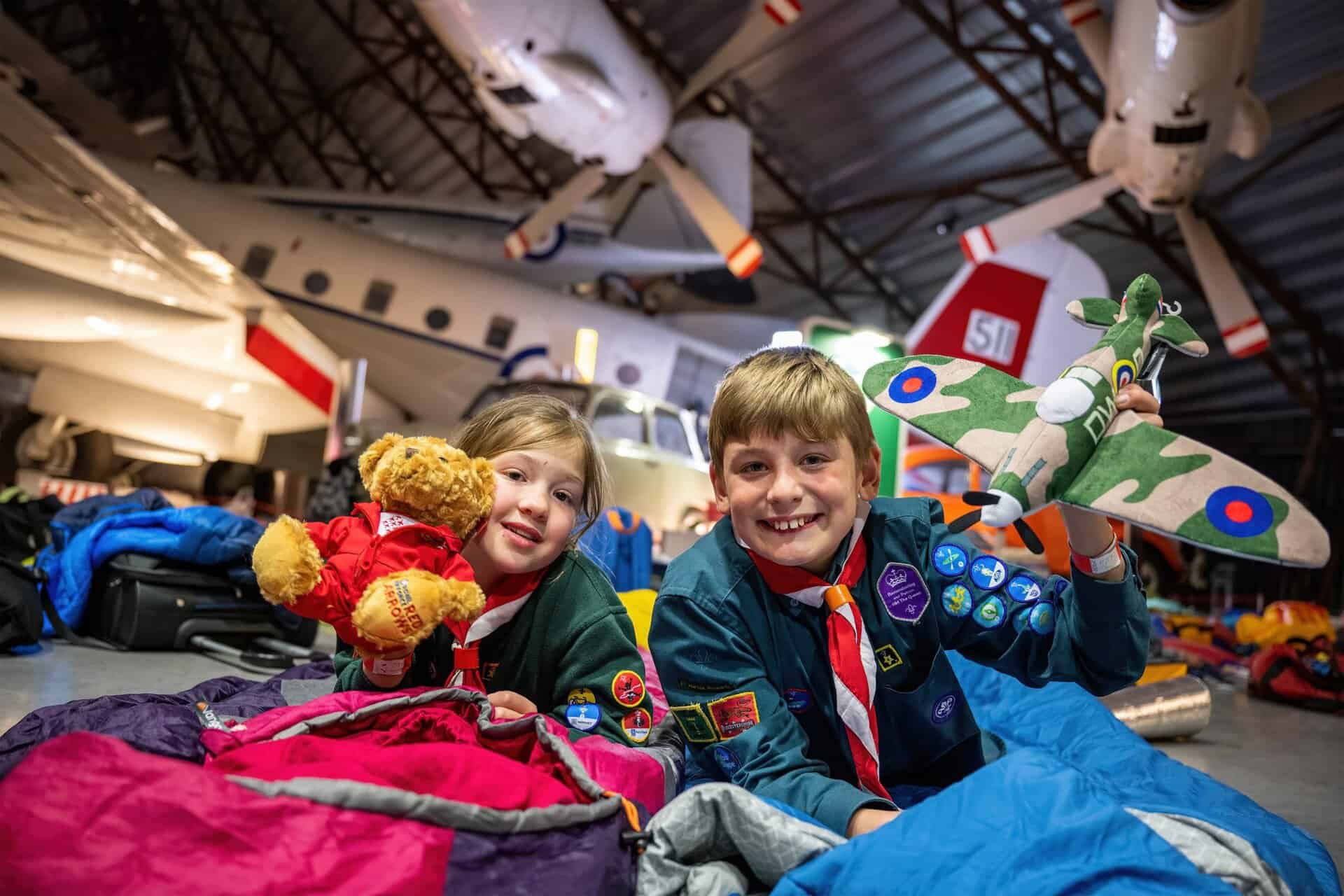 Sleepover pillows laid out on the floor