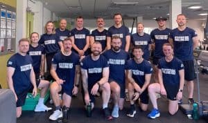 Group of trainee officers after completing a challenge