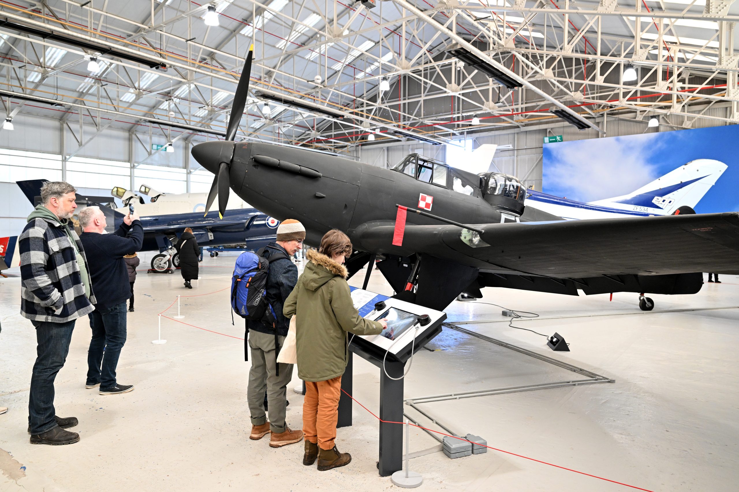 Visitors admiring our Boulton Paul Defiant