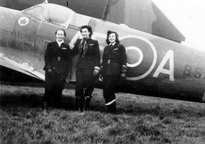 ATA female pilots with Spitfire aircraft