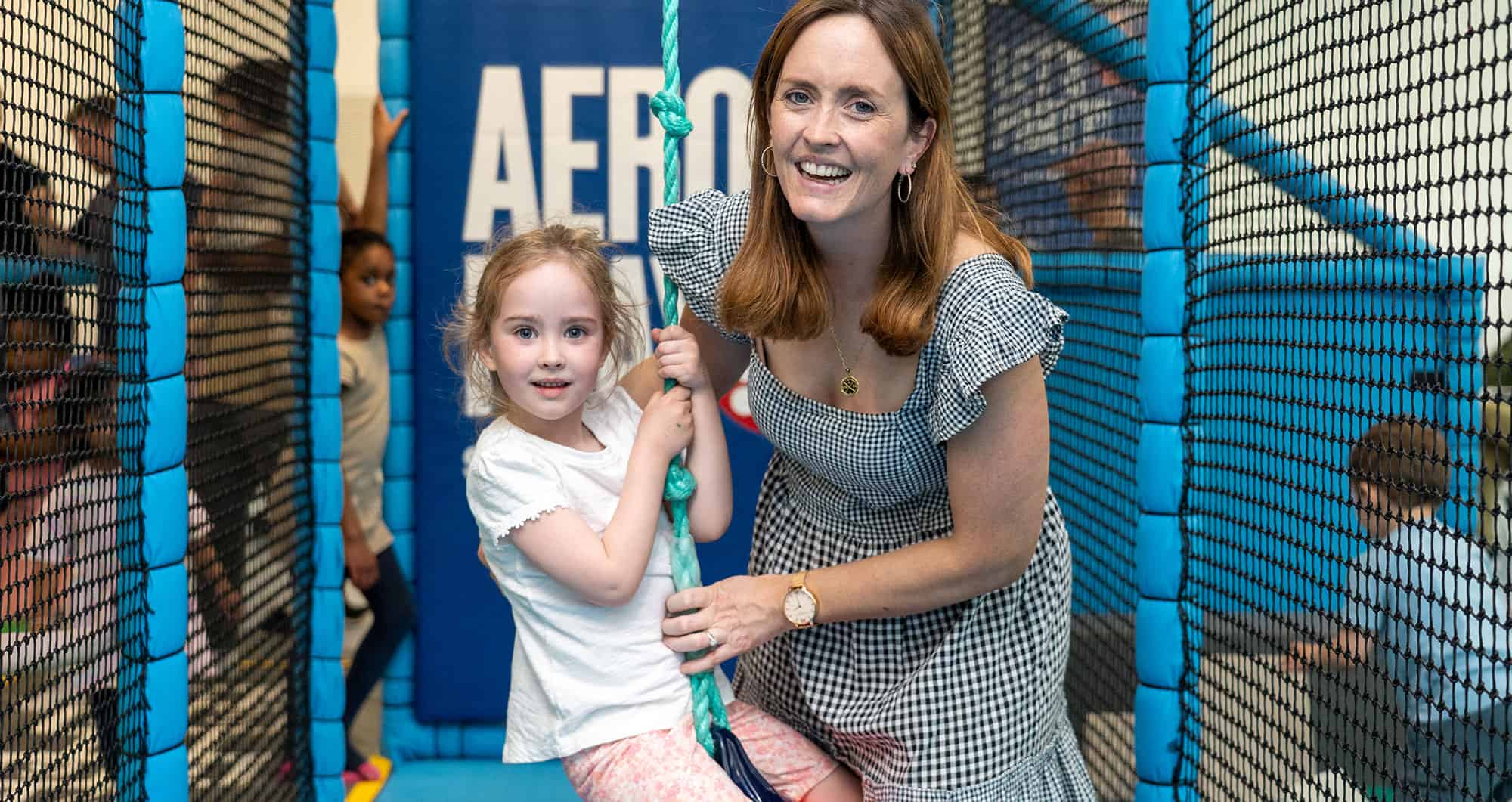 Mother and young girl enjoying the facilities at AeroPlay!