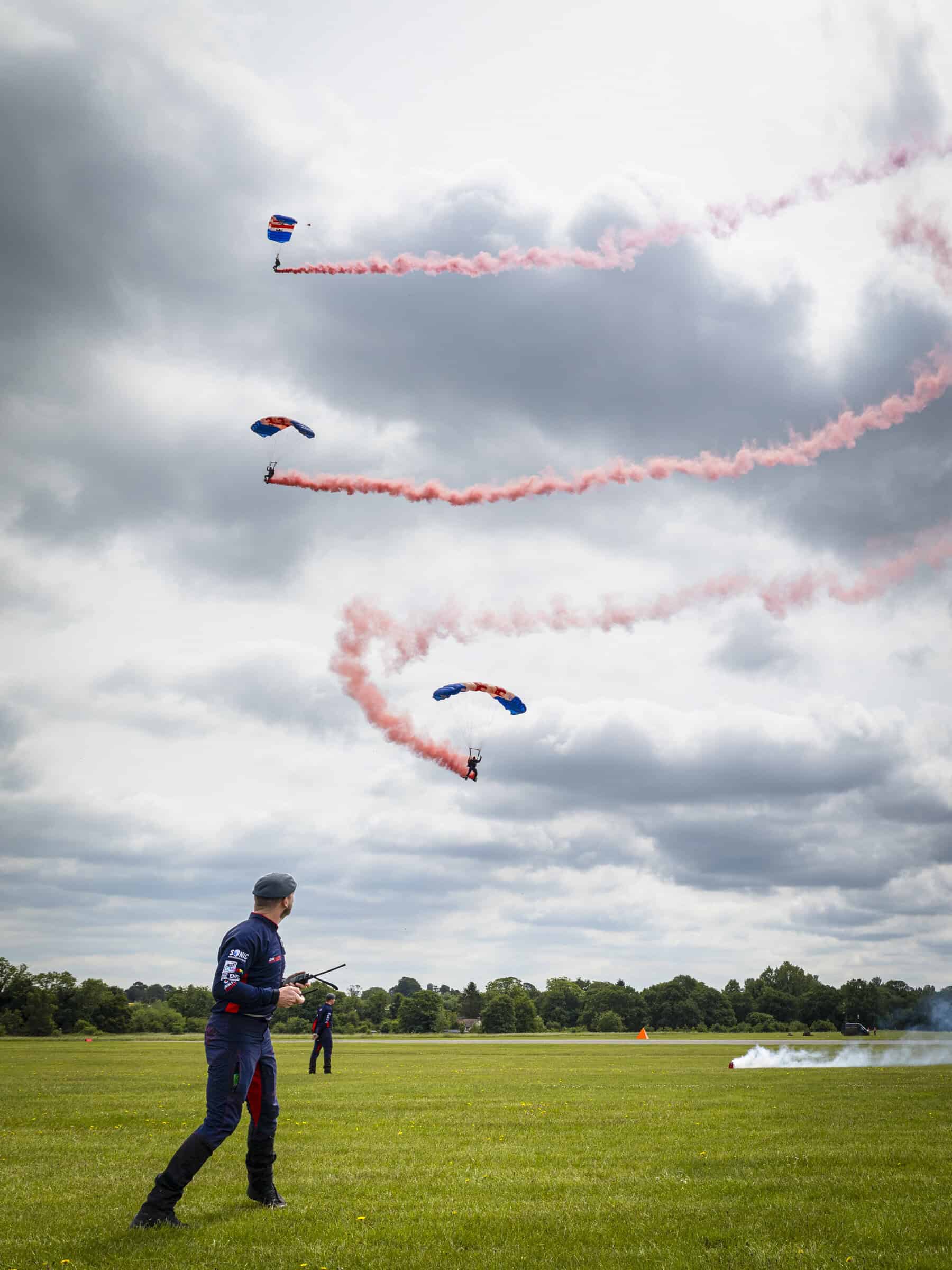 The RAF Falcons coming into land at Cosford Airfield
