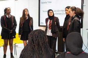 Students presenting to class