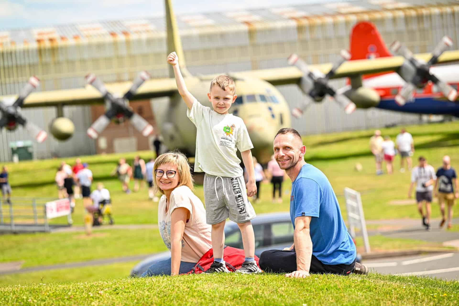 Families outside enjoying the summer at RAF Midlands