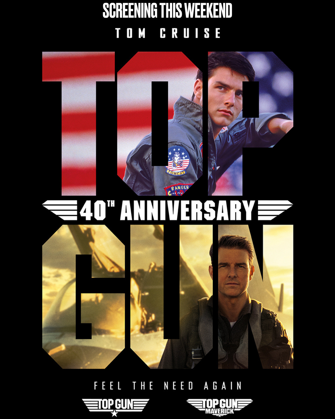 Screening this weekend at our London site Top Gun and Top Gun Maverick