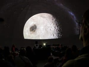 Planetarium screen showing the moon