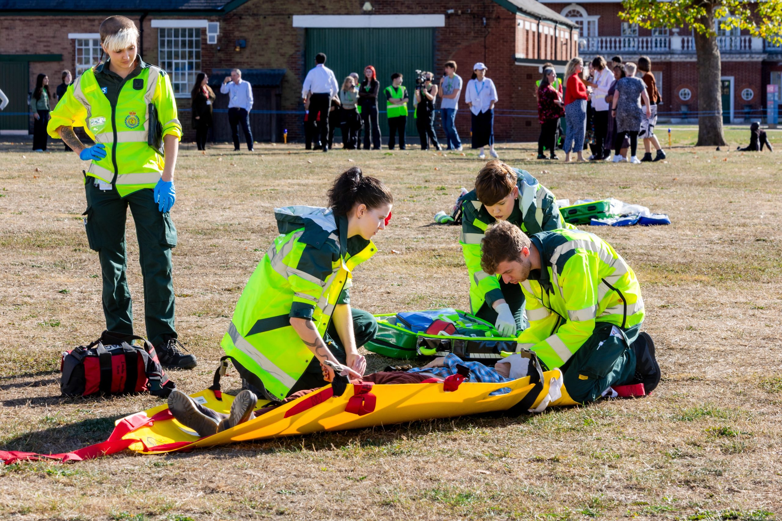 Casualties being treated on-site