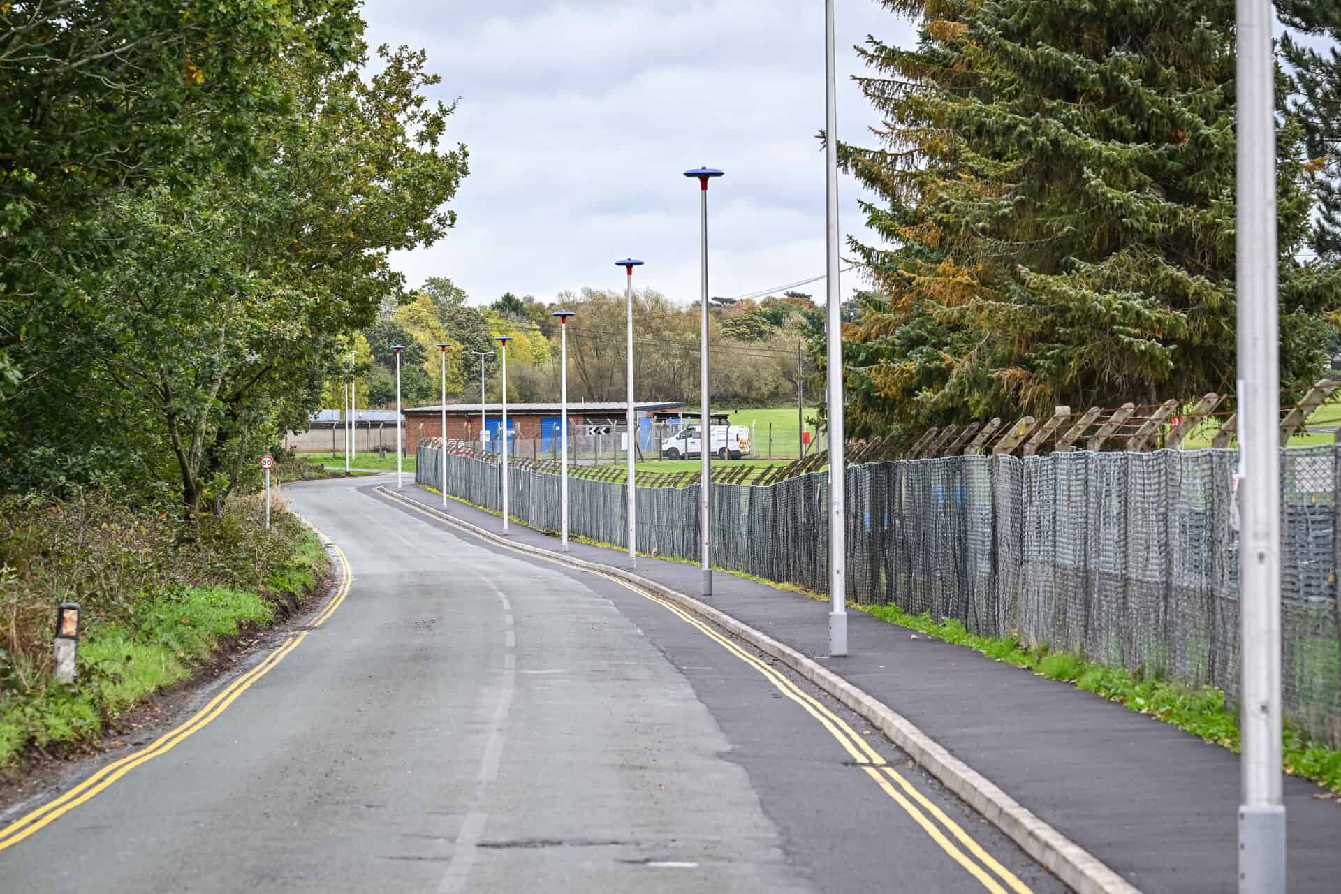 New footpath and street lighting connecting RAF Museum and Cosford train station