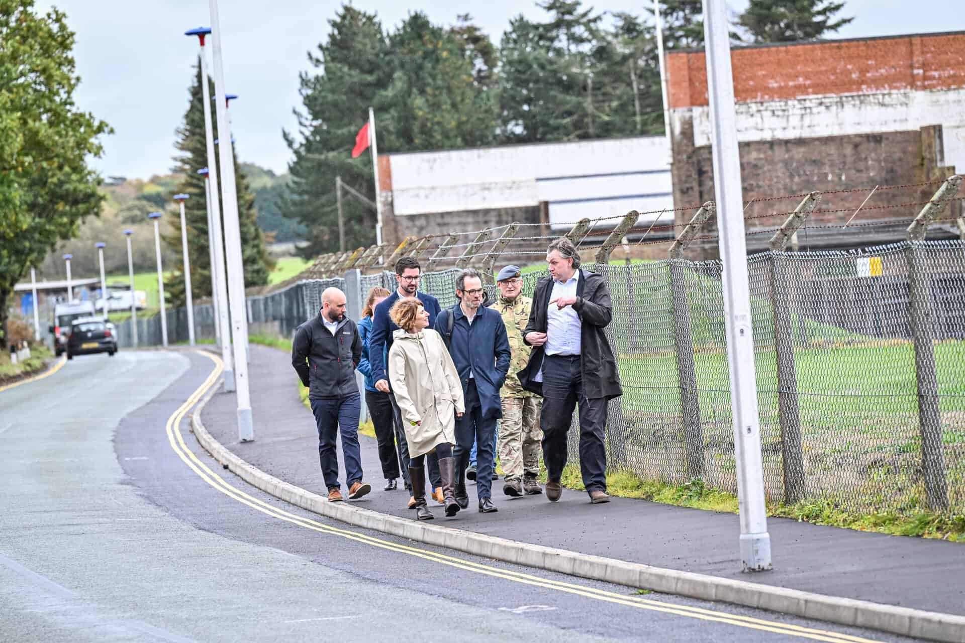 Maggie Appleton, RAF Museum CEO and Rob Wilson, Shropshire Council’s Cabinet Member for Transport and Regeneration, along with project partners walk along the new footpath linking RAF Museum and Cosford train station